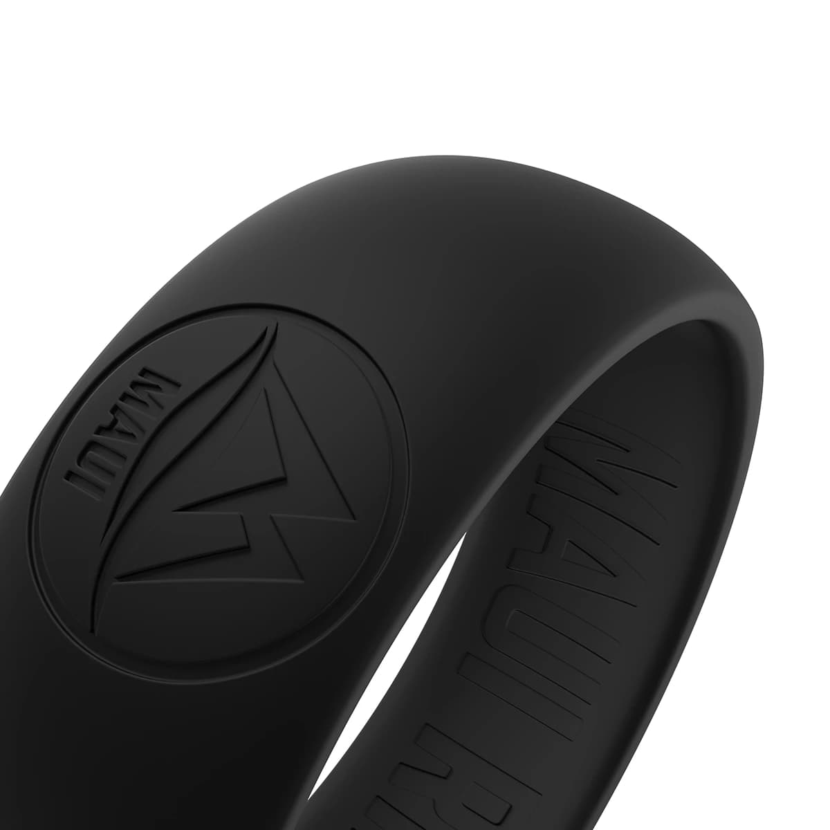 Comfortable black silicone ring with M mountain logo for those who are pursuing outdoor activities and adventures.