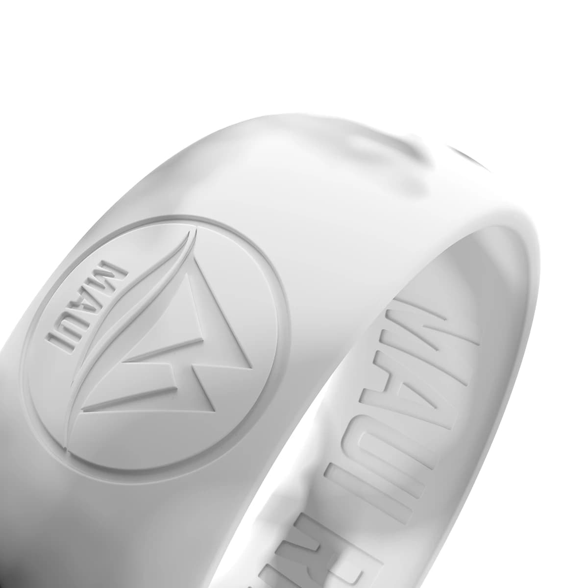 Details of safe and fashion marble silicone ring for men with white marble color structure.