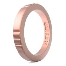 Elegant stackable silicone ring women rose gold comfortable and breathable wearing alone or mix and match.