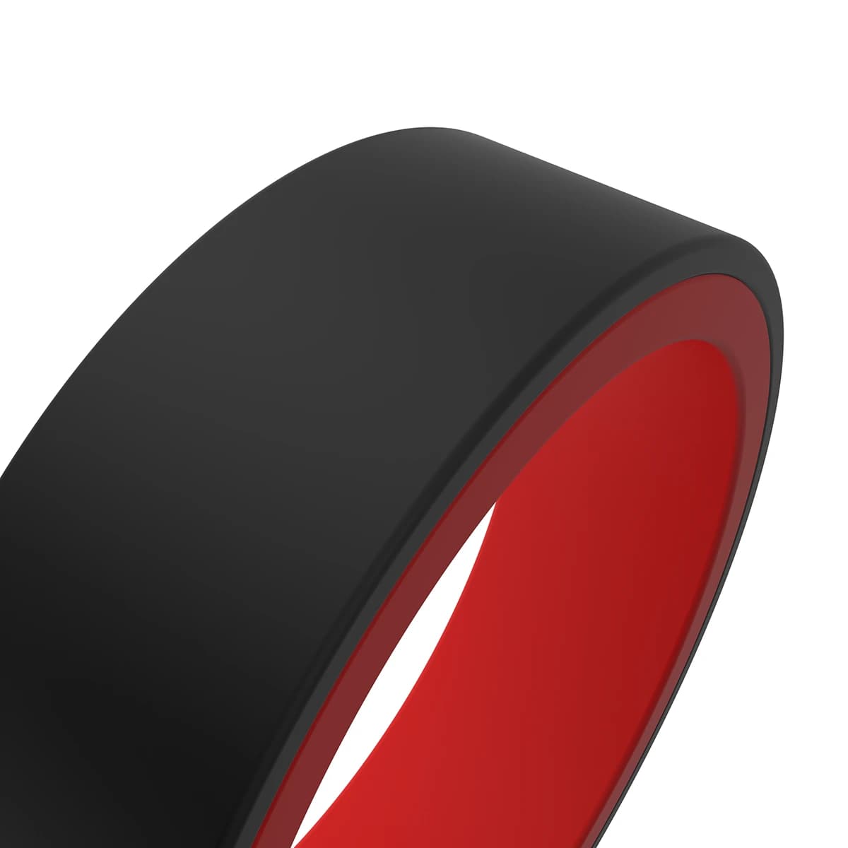 Reversible two tone silicone ring women black, red safe to wear fashion alternative ring .