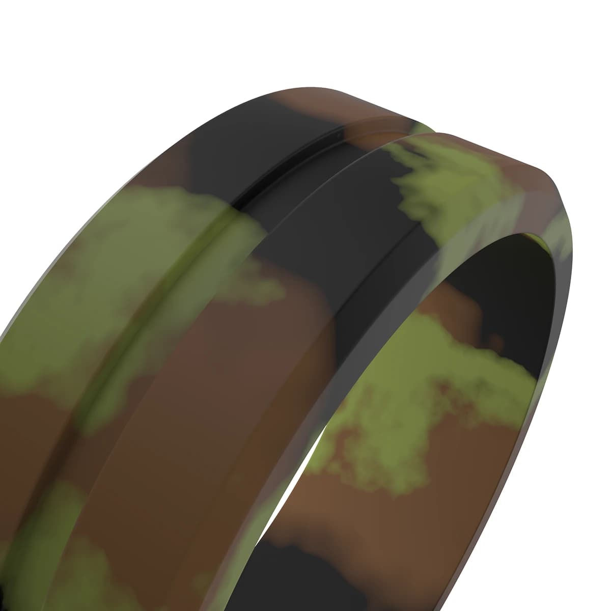 Details sport camo silicone ring men comfortable to wear during outdoor activities, hunting, hiking wedding rings for men.